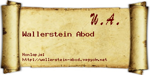 Wallerstein Abod névjegykártya